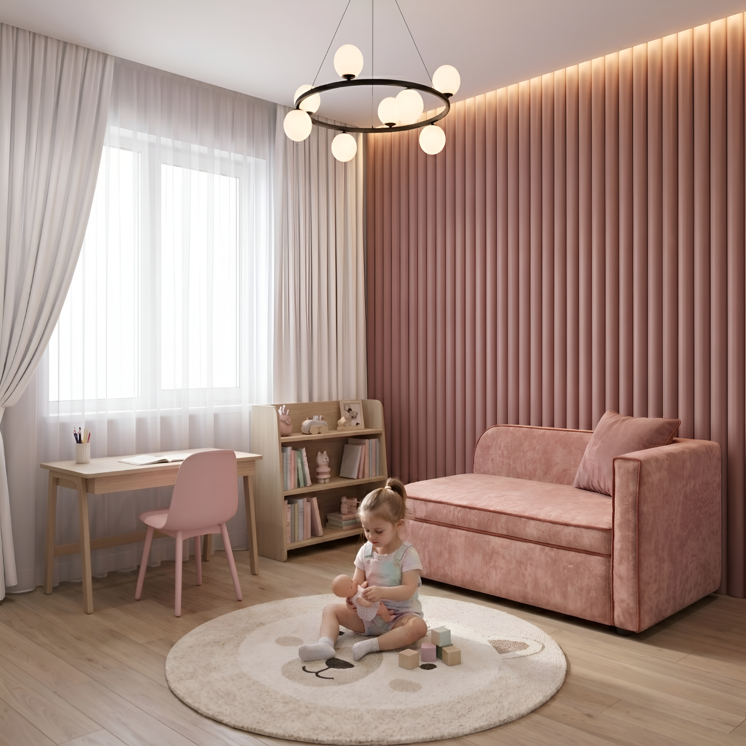 Диван прямой Аби Велюр Круз 61 (Cruz Blush)