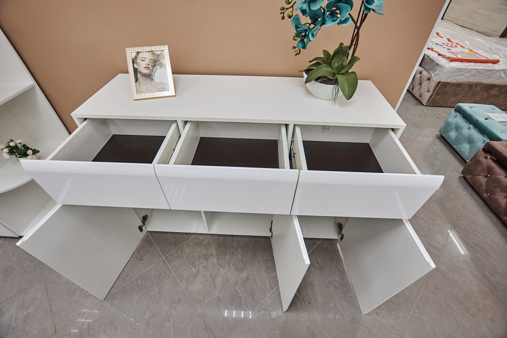 Комод комбинированный Стокгольм Коллекция Белый/Белый Гл