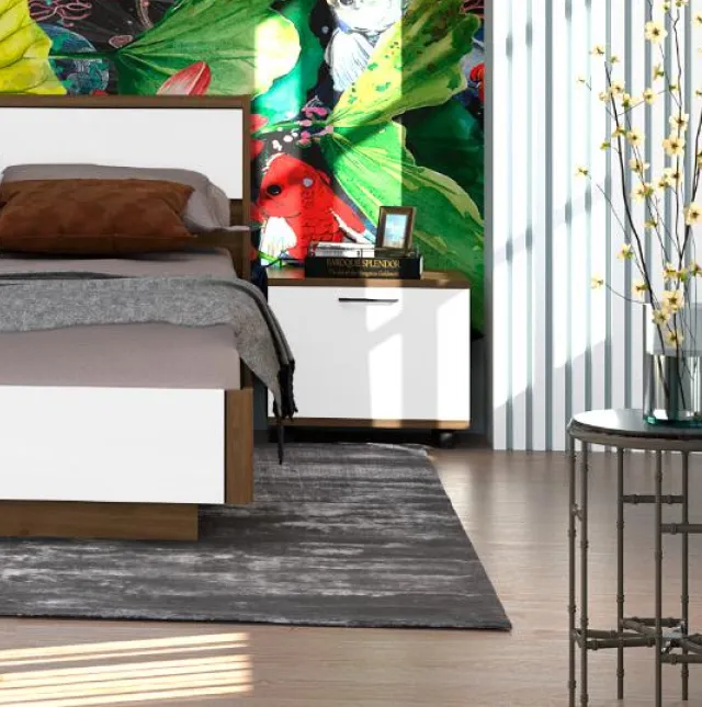Спальня "Грейс" Гикори Джексон темный + Белый Бриллиант глянцевый