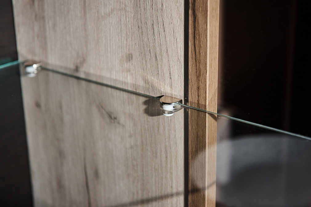 Шкаф-витрина двухдверный Ультра Коллекция Шкаф Витрина Серый Крафт/Дуб Приморский